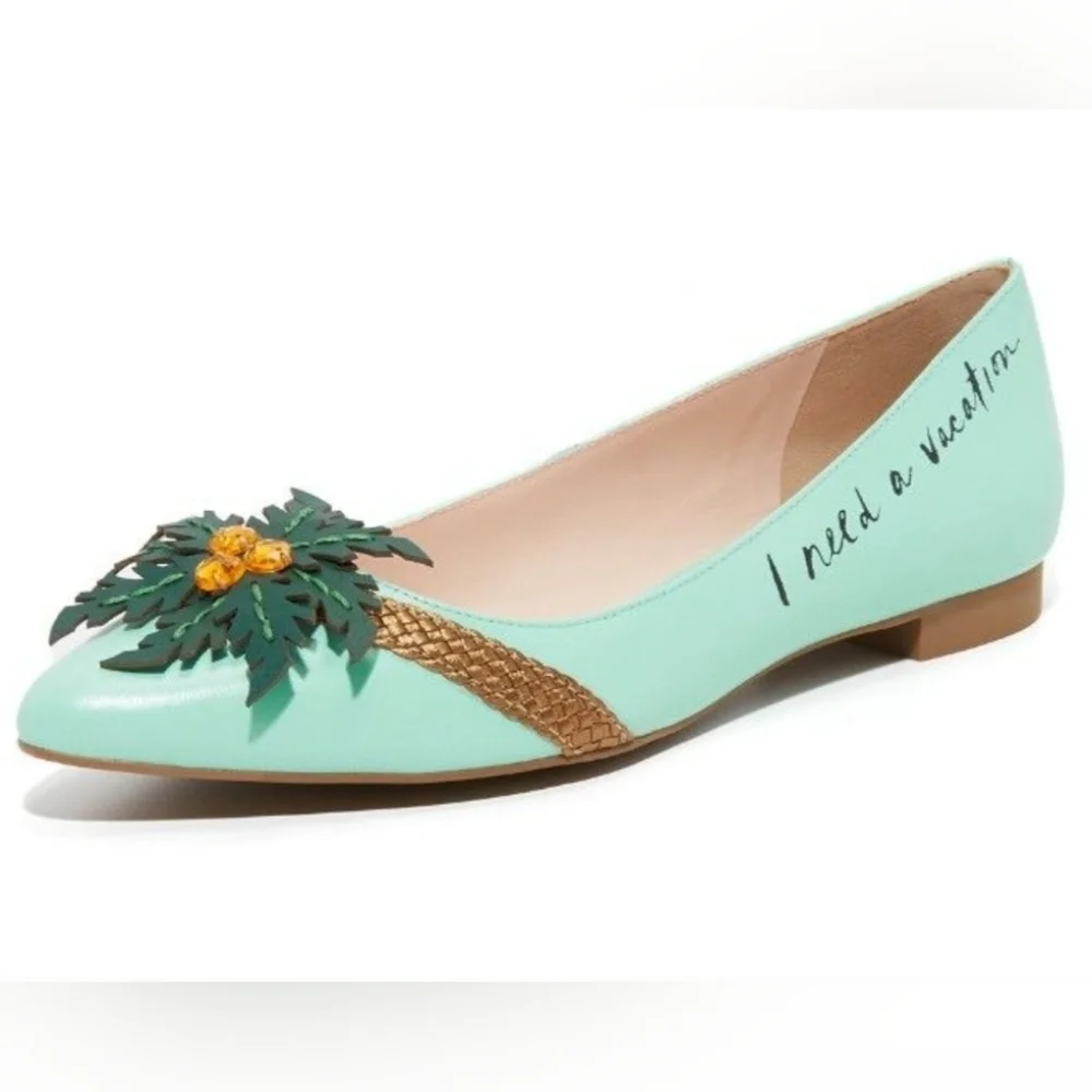 Kate Spade Evalina I Need A Vacation Flats, VGUC, Size 6.5